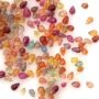 Natural Mixed Color Sapphire Drop Beads  2x4–3x5mm, High Quality Orange Red Blue Mixed Sapphire  Gemstone Drops Beads, Pack of 10 Loose Bead