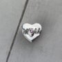 Sterling Silver Pink CZ Heart Charm – 10x7mm with 5mm Hole - Gift for Mother's Day - Gift for Her - Gift for Mom - Sterling Jewelry Jewelry