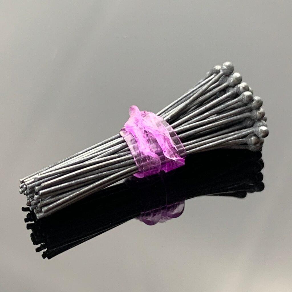 Oxidized Sterling Silver Ball Head Pin, 26 Gauge, 25mm, Pack of 50 – 26 Gauge Head Pin, Craft Supplies Head Pins, Sterling Silver Findings