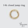 14K Solid Gold Closed Jump Ring 4mm, 22 Gauge for Fine Jewelry, Small Gold Soldered Jump Ring, Solid Gold Findings, Fine Jewelry Supplies