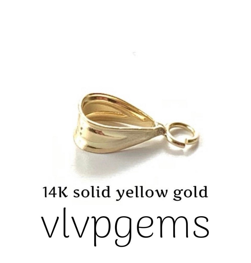 14k Solid Gold Pendant Bail with Open Ring, 14K Gold Pendant Bail, Gold Pendant Bail, Charm Bail, Real Gold Bail, Small Gold Bail, 14K Bail
