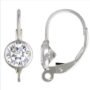 Sterling Silver 6mm White CZ Lever Back Earrings – 3A Bezel Set with Ring – 2 Pairs – Earring Findings - 925 Earring Findings - Made in USA