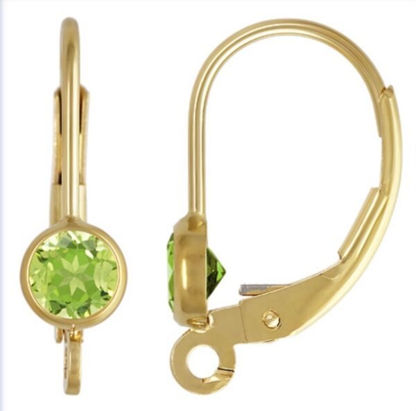 14k Gold Filled Leverback Earrings – 4mm Bezel Gemstones – Citrine, Blue Topaz, Amethyst, White Topaz, Garnet, Peridot – Sold by Pair - USA - Image 4