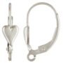 Sterling Silver Heart Leverback Earring Findings with Open Ring – Pack of 5 Pairs – 925 Silver Leverbacks for Jewelry Making - Made in USA