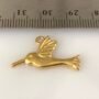 24k gold vermeil bird charm 13.56x24.05 mm, bird pendant