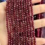 Natural Red Garnet Faceted Round Beads 3mm – 15" Strand – Genuine Gemstone Beads for Jewelry Making - Faceted Gemstone Beads - Garnet Beads