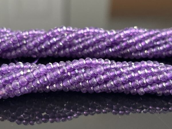 Natural Pink Purple Amethyst Beads – 3mm Faceted Round Gemstones – sold by 1 strand of 12 Inches – High Quality Beads for Jewelry Making - Image 3