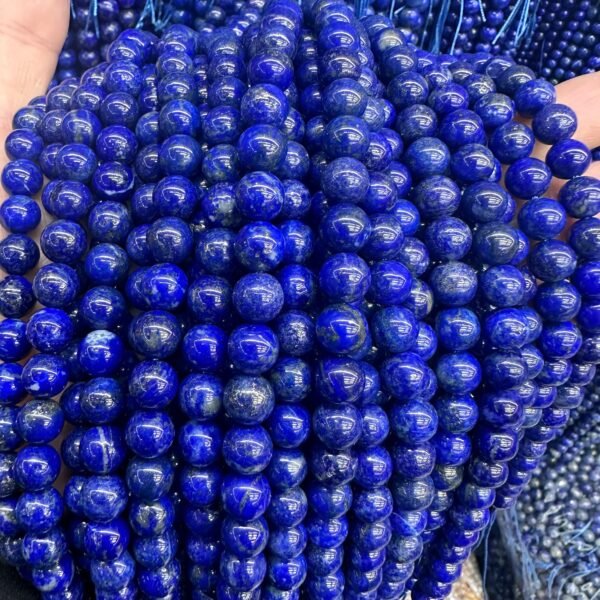 Natural Lapis Round Smooth Beads, 4mm 6mm 8mm, 14 Inch Strand, Genuine Lapis Lazuli Beads for Jewelry Making