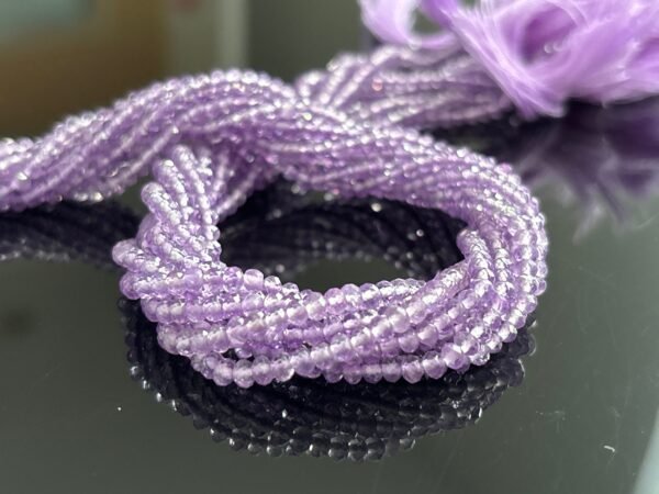 Natural Pink Purple Amethyst Beads – 3mm Faceted Round Gemstones – sold by 1 strand of 12 Inches – High Quality Beads for Jewelry Making - Image 4
