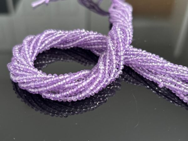 Natural Pink Purple Amethyst Beads – 3mm Faceted Round Gemstones – sold by 1 strand of 12 Inches – High Quality Beads for Jewelry Making - Image 5