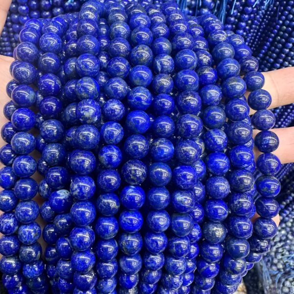 Natural Lapis Round Smooth Beads, 4mm 6mm 8mm, 14 Inch Strand, Genuine Lapis Lazuli Beads for Jewelry Making - Image 2