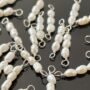 Genuine Freshwater Pearl Connectors,DIY Pearl Jewelry Findings, Sterling Silver Pearl Connectors, Handmade Silver Pearl Connector, Pack of 5