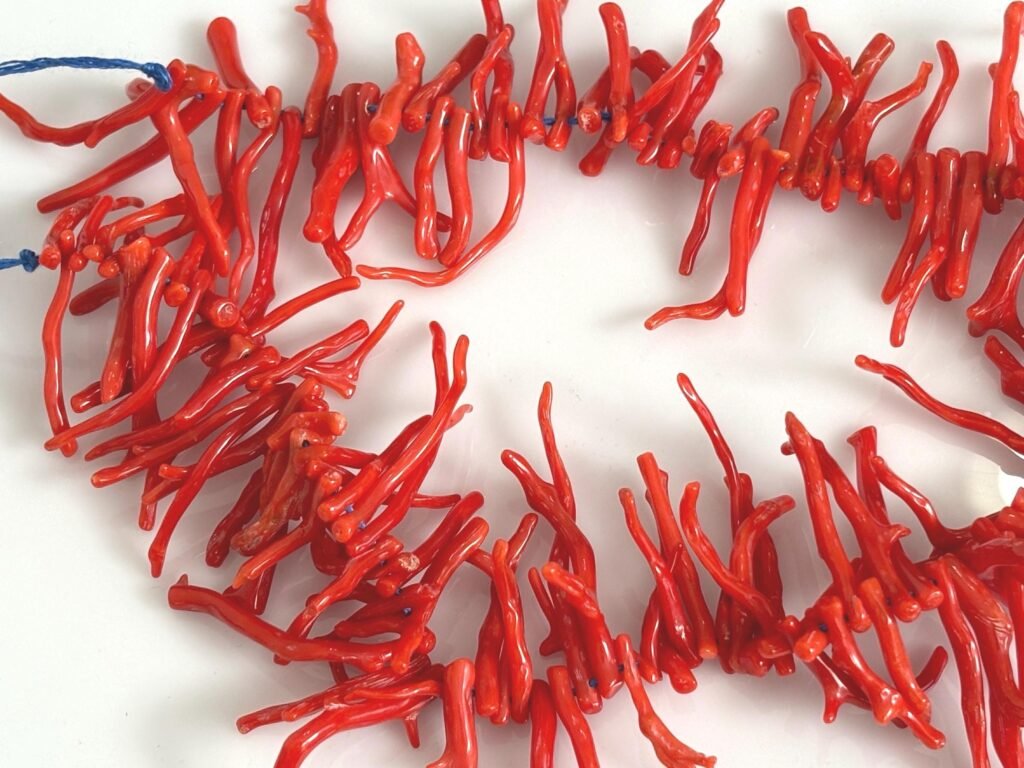 Italian Red Coral 247 ct, 13-Inch Strand, 10-30mm Beads, Authentic High-Quality Coral for Jewelry Making and Collections. Limited quantity!
