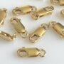 12x4mm 18K Gold-Plated over Sterling Silver Lobster Clasp with Jump Ring – Jewelry Clasp for Necklaces & Bracelets, Gold Lobster Clasps