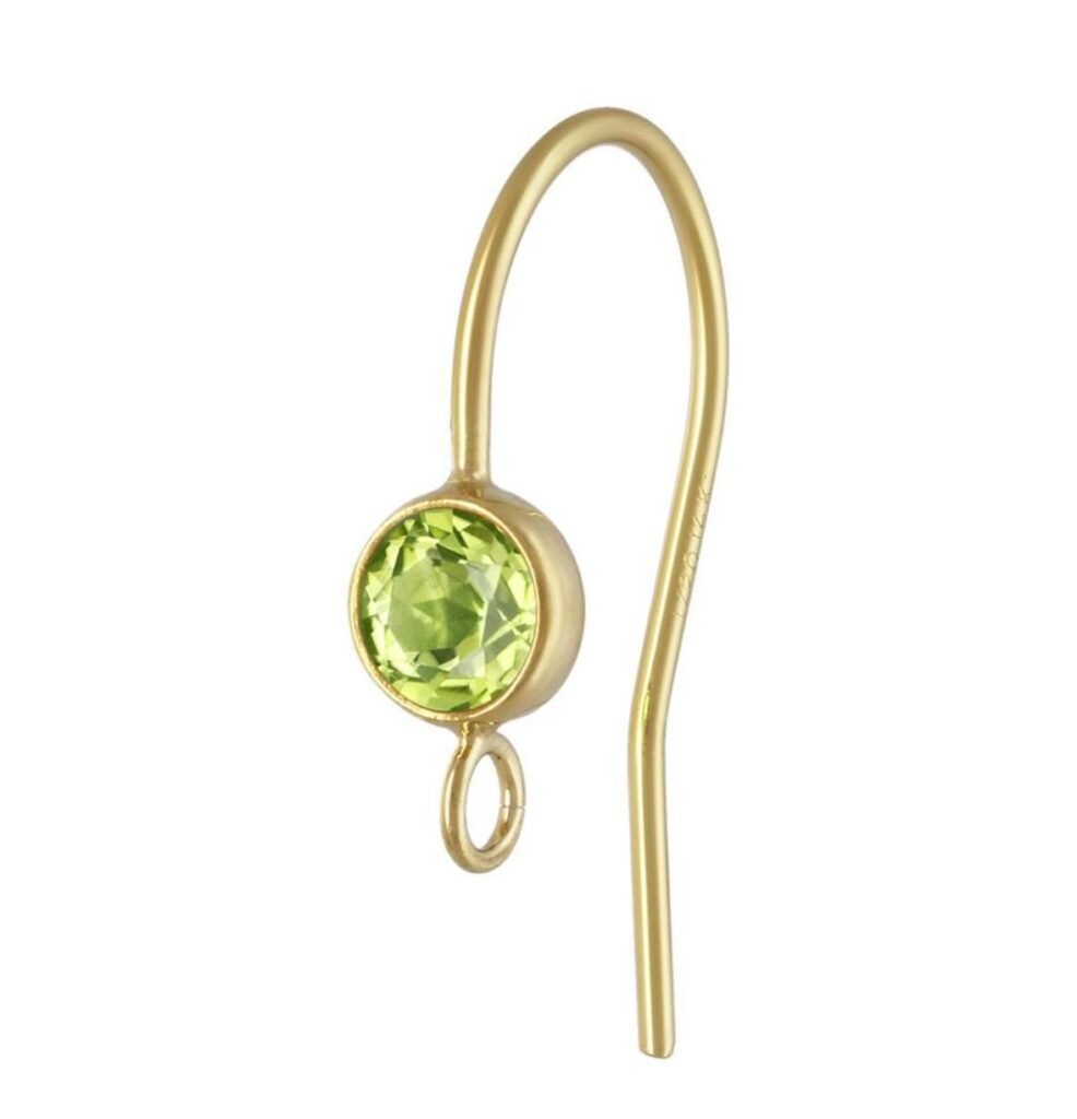 14k Gold Filled Natural Citrine Earwires – 4mm Natural Gemstone Earrings – Citrine Hook Earrings – Earwire – Made in USA – Sold by 1 Pair