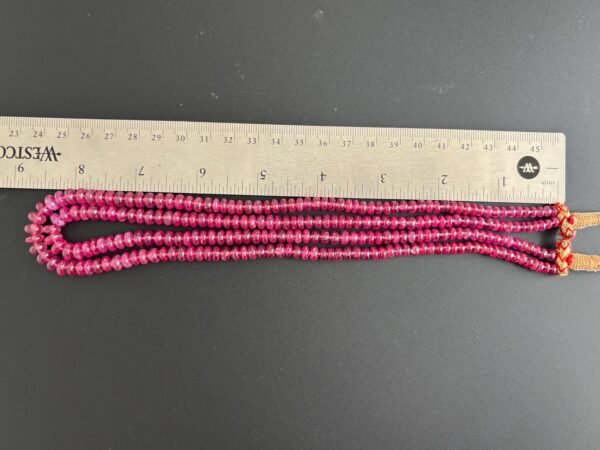Natural Pink Sapphire Smooth Rondelle Beads 4–6mm 35” Long 2 Strand Lot, Gemstone Beads for Jewelry Making, Pink sapphire wholesale beads - Image 7