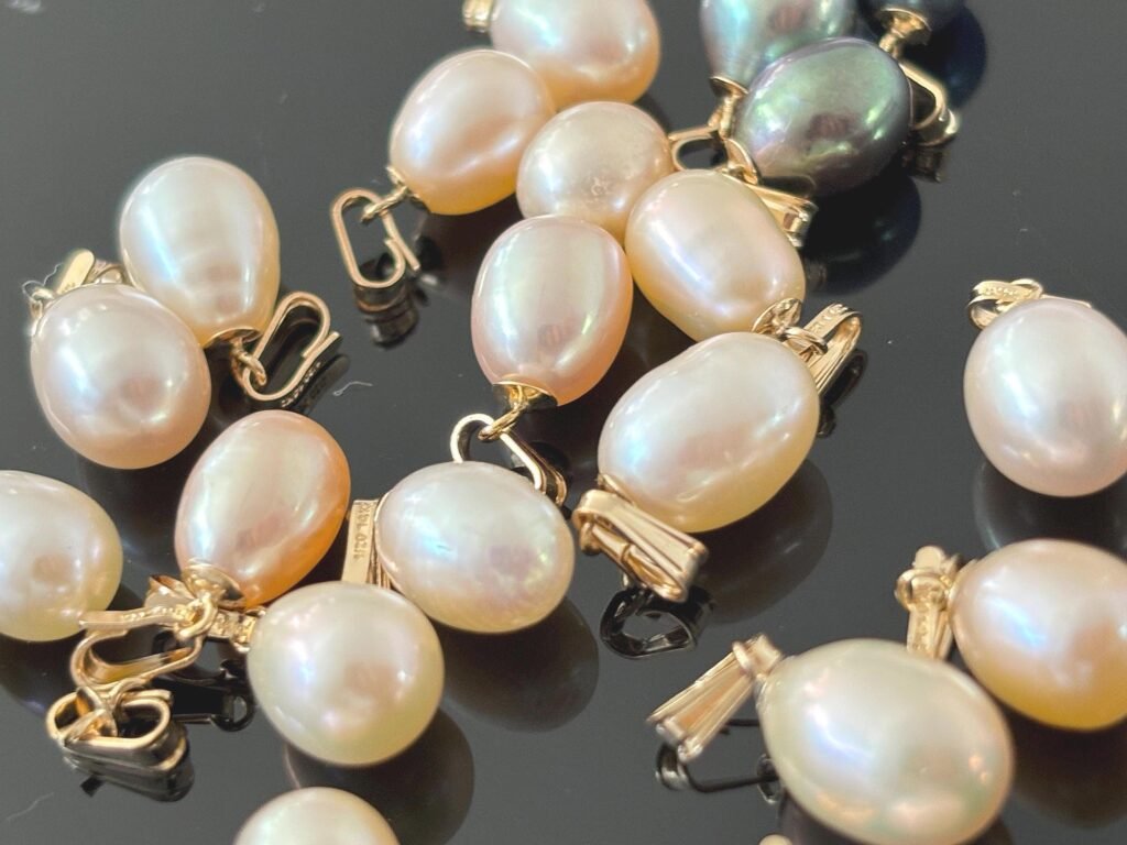 Handmade 14K Gold Filled Freshwater Pearl Drop Charm, 7-8mm Natural Pearl Dangle, June Birthstone, DIY Jewelry Supply, Genuine Pearl Pendant