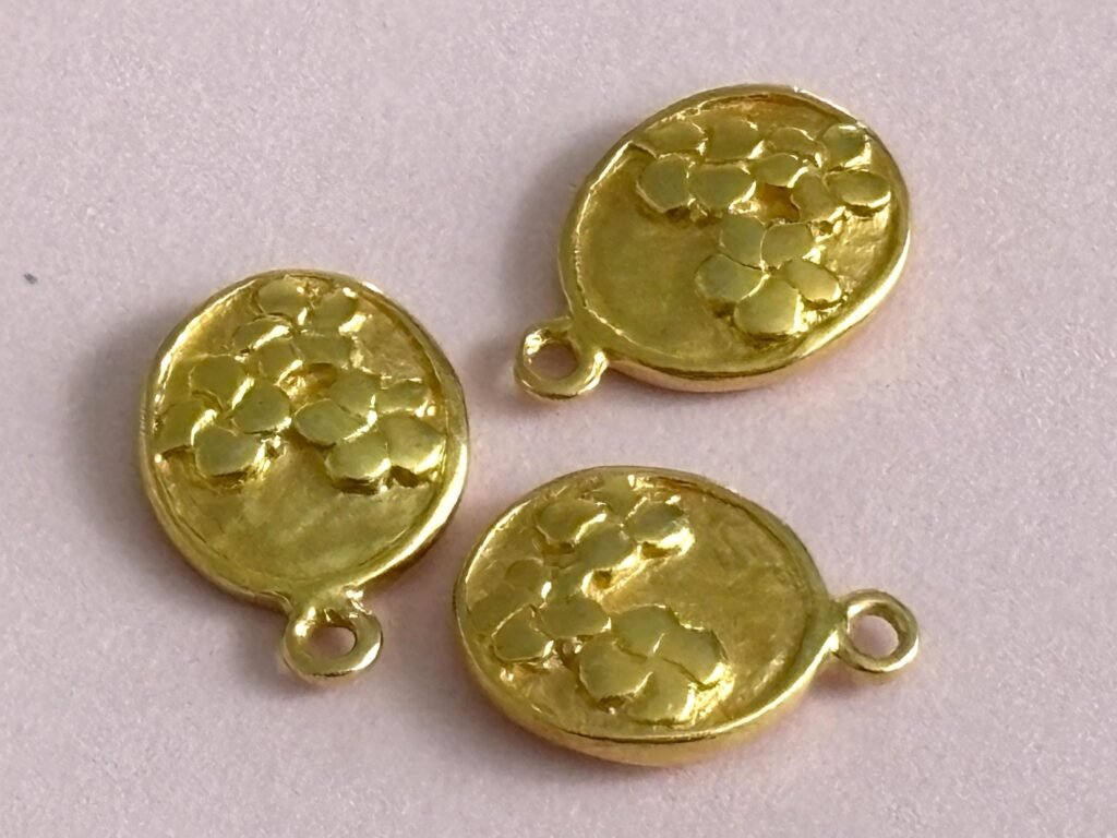 Gold Vermeil Flower Charms 12x8mm Floral Pendant, Pack of 10, 18k Gold Over Sterling Silver – Jewelry Making Supplies, DIY Jewelry Findings